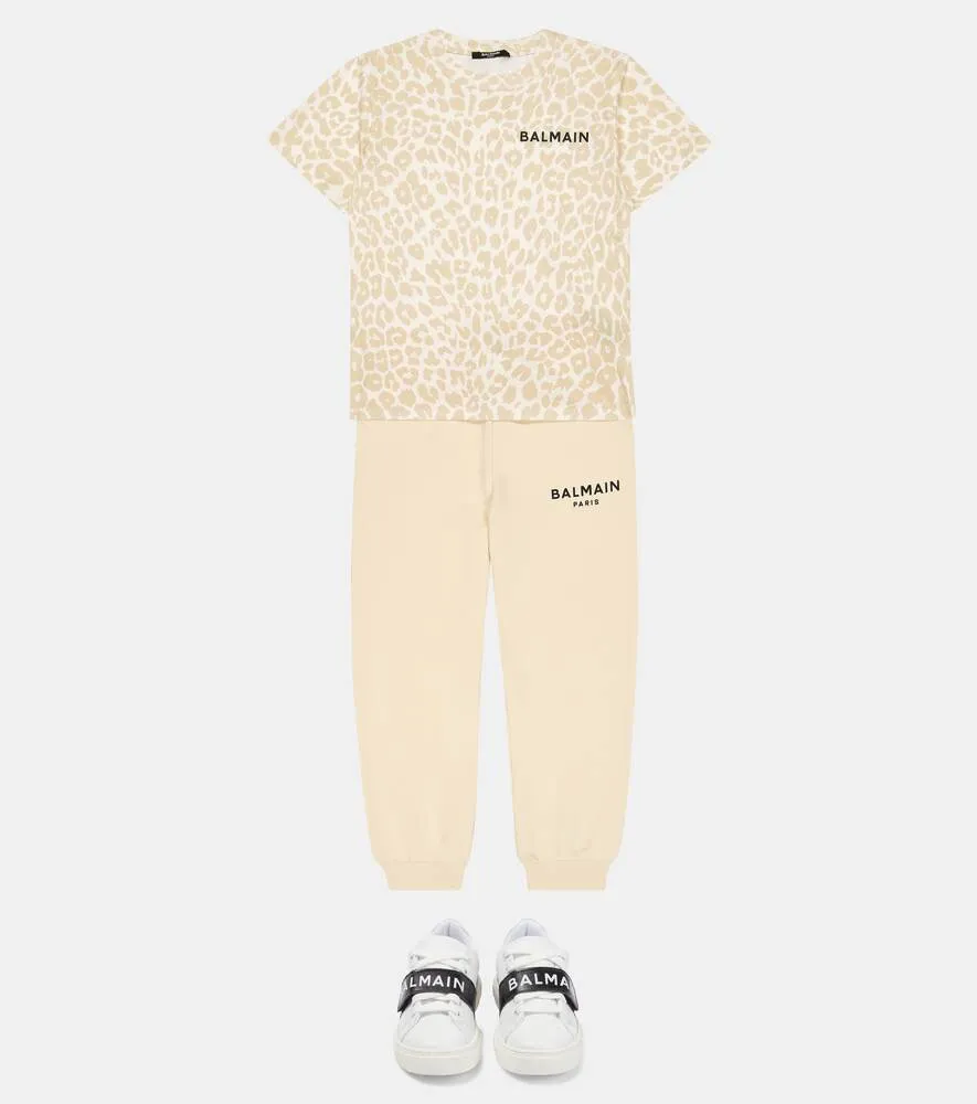 Balmain leopard print T-shirt, white