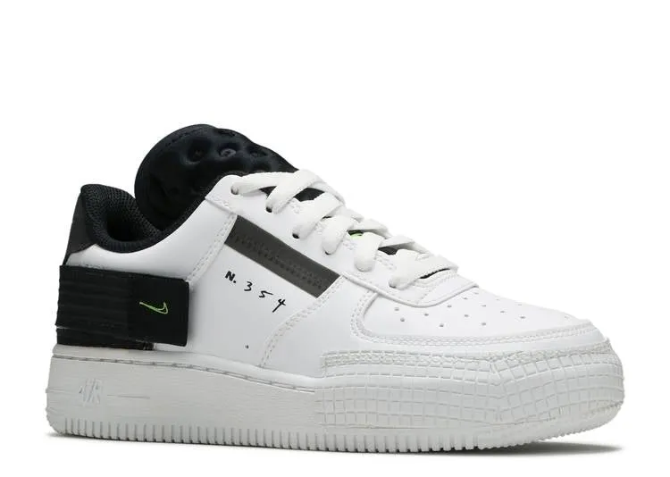 Nike AIR FORCE 1 TYPE GS 'WHITE BLACK VOLT', white