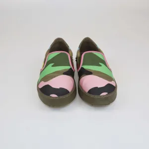 Valentino Multicolor Camouflage Print Slip On Sneakers