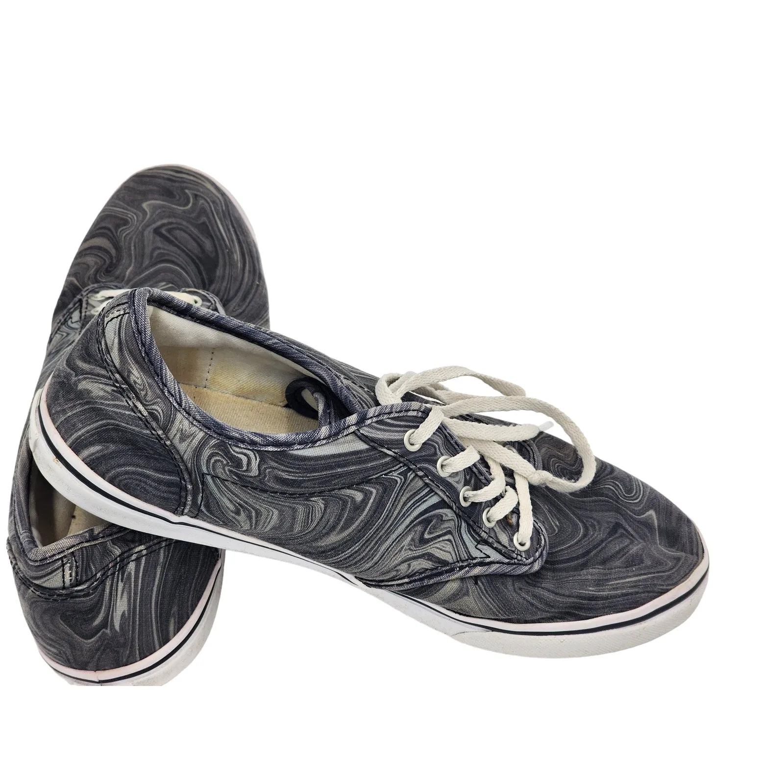 VANS Off the Wall Shoes Womens 9 Marbled Canvas Sneakers Lace Up 25.5CM TB4R