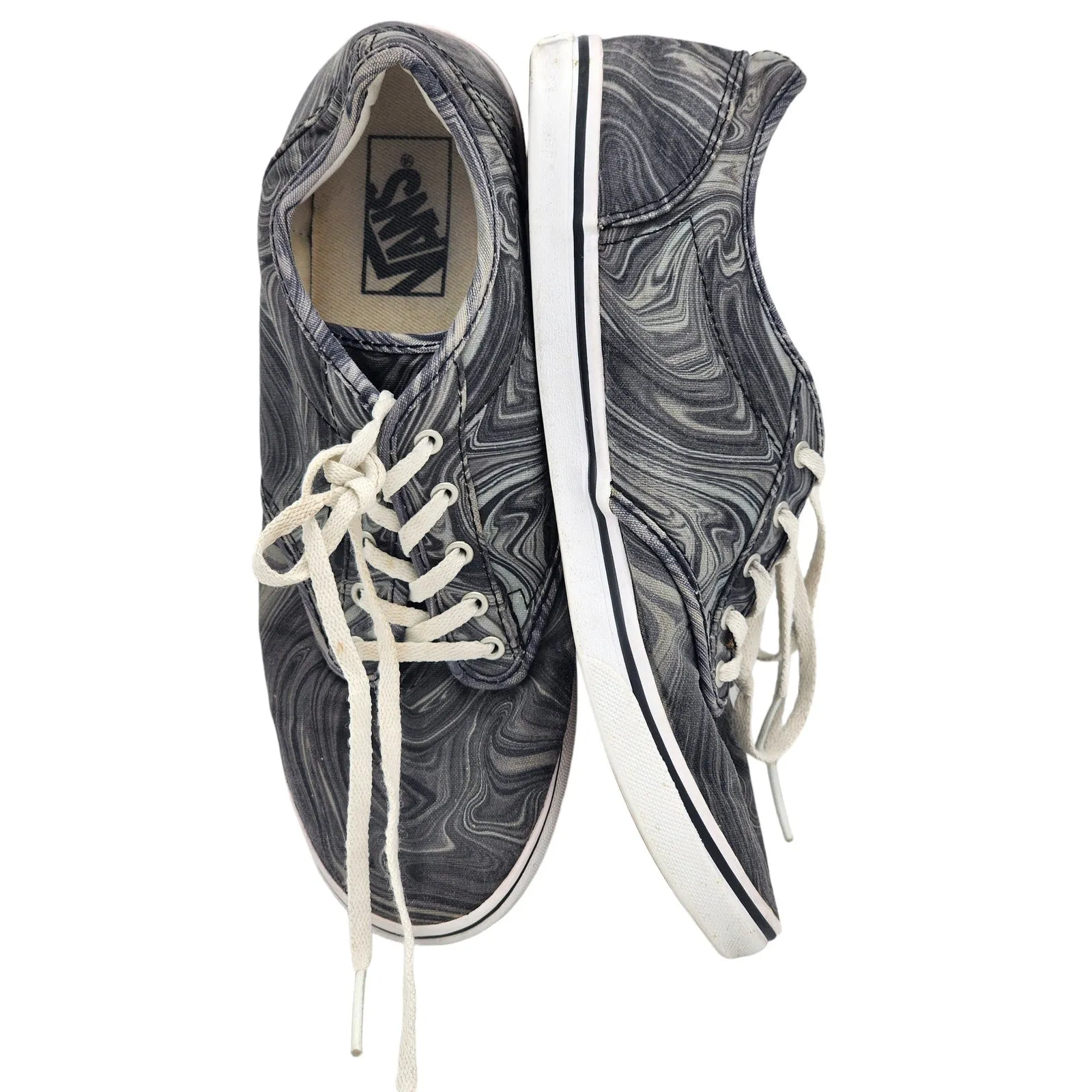 VANS Off the Wall Shoes Womens 9 Marbled Canvas Sneakers Lace Up 25.5CM TB4R