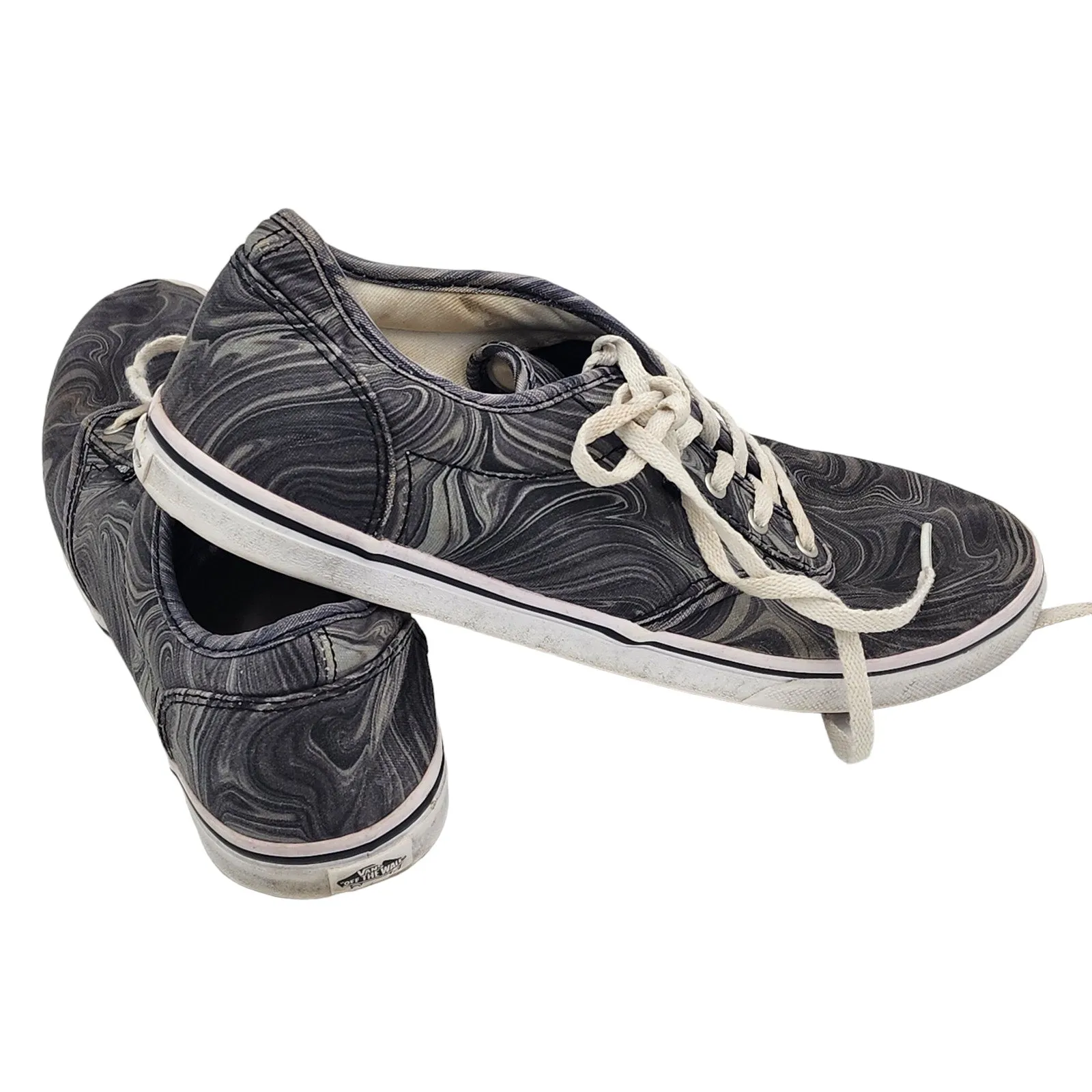VANS Off the Wall Shoes Womens 9 Marbled Canvas Sneakers Lace Up 25.5CM TB4R
